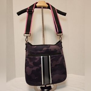 Haute Shore | Blake Elite Neoprene Crossbody Purple/Black Camo Shoulder Purse